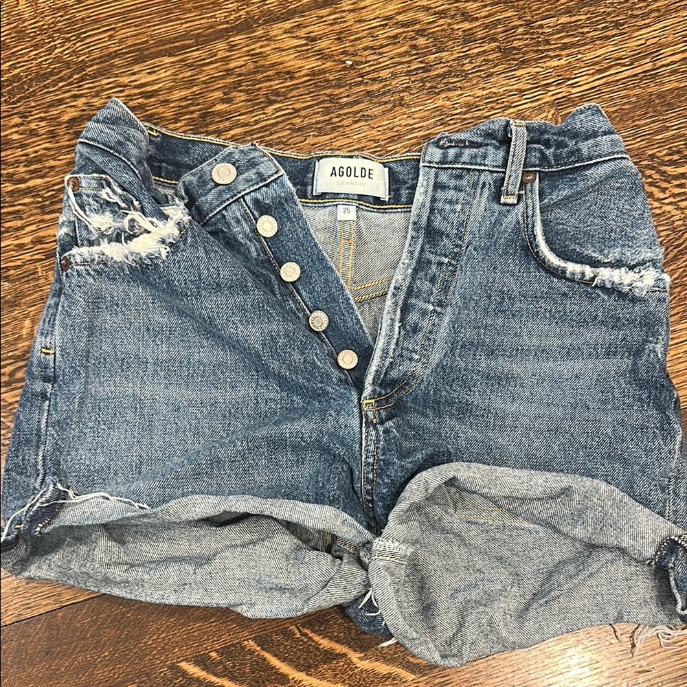 AGOLDE Women's Blue Denim Shorts